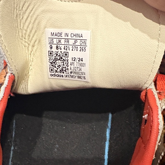 adidas Women’s Leopard Print Samba Sneakers with Orange Accents - Picture 3 of 3